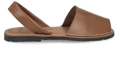 PAYMA - Sandales Menorquinas Avarcas Plates pour Femme Homme Unisexe. Espadrilles Menorcan d'Été. Article en Cuir de l'Espagne. Plante Rembourrée. Couleur: Marron, Taille: EU 43