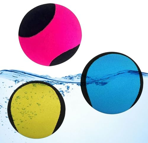 Aoreun Pelota Rebotadora de Agua, 3 Pcs Water Ball Bouncing Bola Que Rebota del Agua Pelota de Playa, adecuadas para piscina Secado Rápido para Fiesta al Aire Libre Piscinas Playa