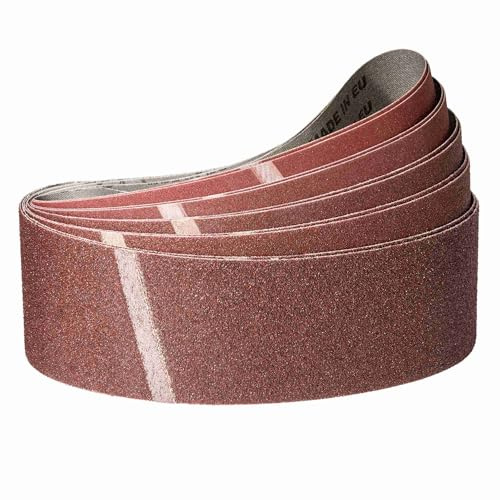 Klingspor Schleifbänder 75 x 533 mm Schleifband Set je 2x Korn Körnung 40/60/80/120/180 für Bandschleifer Schleifmaschine, zum Schleifen, Feilen, Schärfen und Entrosten (10 Stück)