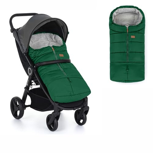 Petite&Mars Sacco nanna per passeggino JIBOT * Sacco nanna invernale per passeggino, passeggino e seggiolino auto * Warrm * impermeabile * antivento (Juicy Green)