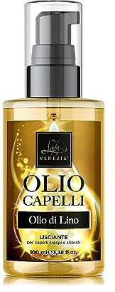 Anti Frizz Naturlocken - Haarpflege – 100 ml - Leinsamenöl für Haare - Haarpflege für sprödes & - Pflege für Krauses und Sprödes Haar – Lady Venezia – Made in Italy