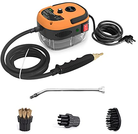 Vislone 2500W Portable Handheld Steam Cleaner High Temperature Pressurized Steam Cleaning Machine with Brush Heads for Kitchen Furniture Bathroom Car