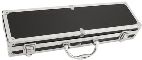 Amagogo Aufbewahrungsbox für Mikrofonausrüstung, Hartschalen-Tragetasche, mehrere Fächer, Mikrofontasche, EVA-Innenraum, Hartschalen-Aluminium-Mikrofonkoffer, L
