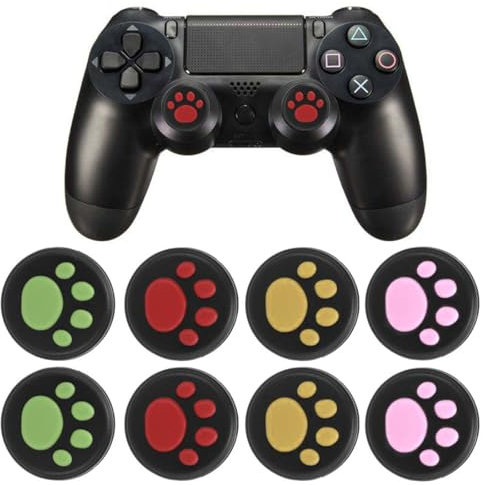 8 Pièces Joystick en Silicone, griffes chat Capuchon de Joystick, Contrôleur Analogique en Silicone, Housse de Joystick en Silicone Souple, pour Manette de Jeu Ps4 Ps3 Ps2 Xbox One / 360 (4 Paires)