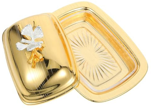LABRIMP Covered Butter Dish Kitchen Butter Keeper Reusable Cheese Holder European Style Snack Plate