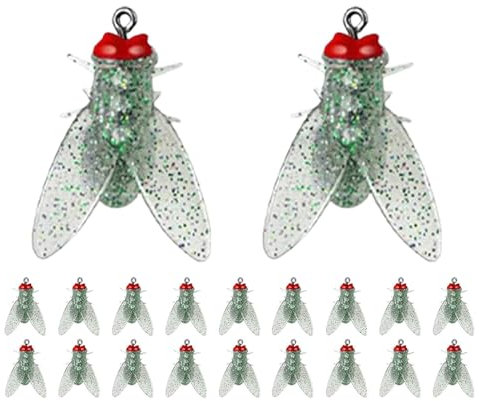 Fliegenfischköder mit Box, 20 Stück Fliegenfischen, Fliegenhaken, Fliegen, Insektenköder für Forelle, Barsch, Lachs