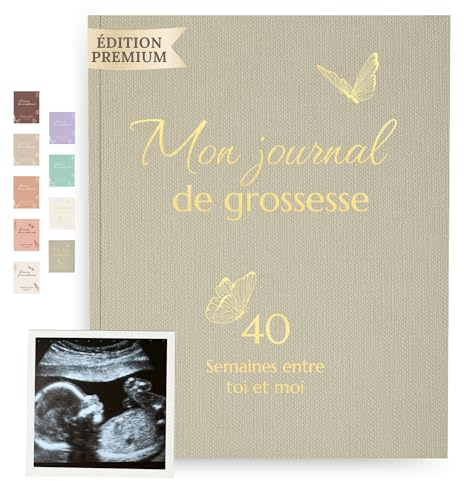 HuBorns - Journal de Grossesse pour Capturer Chaque Moment Hebdomadairement, Livre Grossesse Future Maman, Espace pour Photos et Ultrason et pour Préparer l'Accouchement