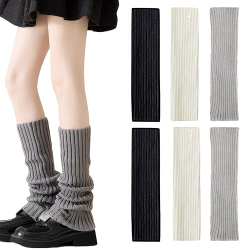 Celiodd 3 Paar Stulpen Damen Leg Warmers Ballett Beinstulpen Winter Beinwärmer Stulpen für Damen, Modisch Vielseitig für Party-Auftritte, Sport, Yoga, Cosplay, 80er-Jahre-Partys