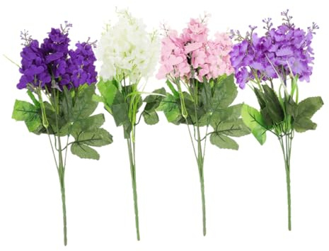 Zerodeko 4 Stück Künstliche Windröschen Blumenstrauß mit Hohem Realismus und Farbretention aus Stoff und Kunststoff für Hotel Tischdekoration und Party