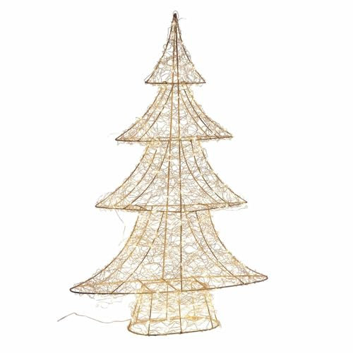 Loberon LED-Baum Vivetelle, Warmweißes Licht, für Innen & Außen, Festliche Beleuchtung, Weihnachtsdekoration, Weihnachten, Leuchtobjekt, Eisen, Kupfer, Champagner