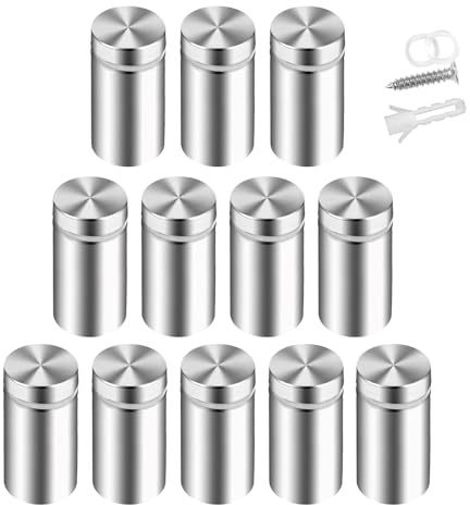 12 Piezas Clavo Publicitario De Acero Inoxidable,Publicidad Tornillos De Fijación,Publicitario Vidrio Standoff Holder Tornillo,Clavos De Vidrio De Acero,Clavos De Publicidad,Publicidad Clavos,12x25mm