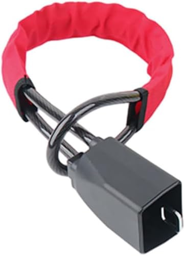 LMYSLCDW Serratura del Volante Twin Bar per RZ 2023-2024, Serratura del Volante dell'automobile Antifurto della Serratura dell'automobile Lunghezza Regolabile,Red