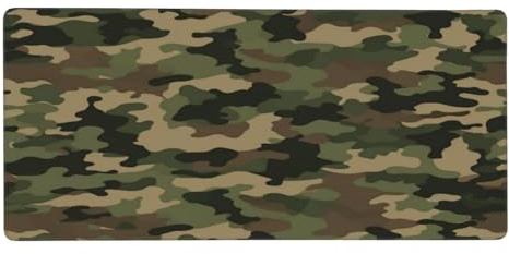 Mexpekil Großes Mauspad, Militär, Camouflage, Waldmuster, rutschfest, XL-Mauspad, 900 x 400 mm, lange Gaming-Tastaturmatte mit Gummiunterseite, für Büro, erweiterte Computer-Schreibtischunterlage
