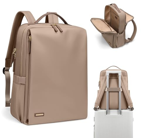 GOLF SUPAGS Snygg laptop-ryggsäck för kvinnor, arbete, högskola, resor, vardaglig dagväska, passar en laptop på 15,6 tum, Champagne, 14-Inch, Modern