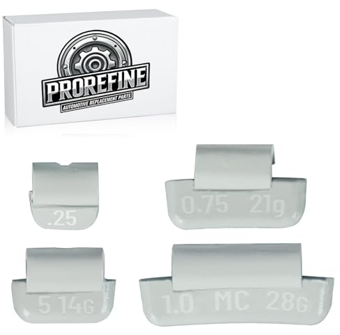 ProRefine Upgraded Clip On Wheel Weights kit for Steel Rims 120 PCS 0.25oz/0.5oz/0.75oz/1oz 30 Each Corrosion-Resistant Coated Painted Tire Balancing Weight MC Style Gray
