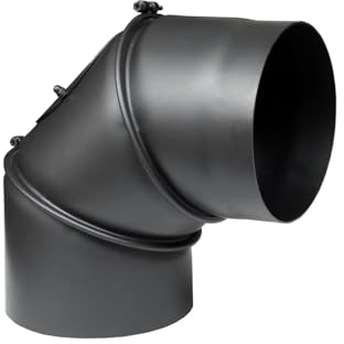 PARKANEX Ginocchio regolabile 90° a 3 segmenti Ø120 mm Ginocchio in acciaio Rivestimento resistente al calore per inserti per caminetti Resistente al calore Durevole per camino Forno Caldaia Inserto