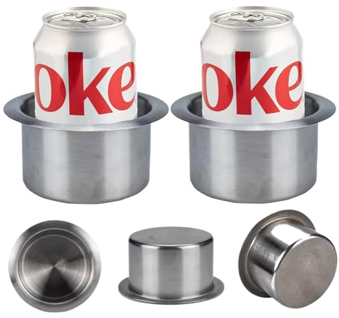 2 portavasos para Coche, de Acero Inoxidable, Estable, Resistente, Reutilizable, de Metal para mesas de póquer de Casino, escritorios de Trabajo, Barcos, vehículos recreativos