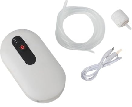 FACAIIO Bomba aireadora de cebo vivo recargable para tanque de pesca, 1500 mAh/2200 mAh, flujo de aire de 2 l/min o 4 l/min, tubo individual/doble, alimentado por USB