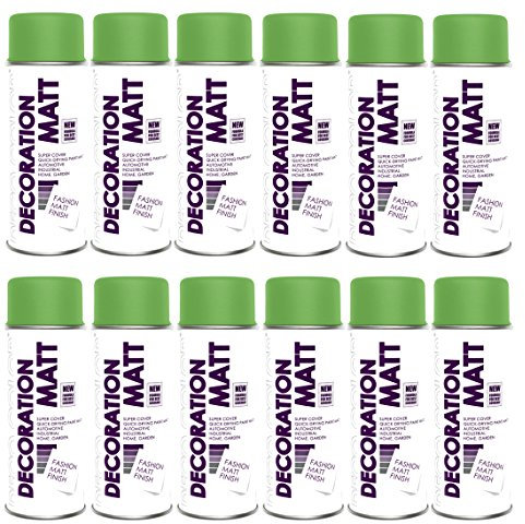 Fahrzeugteile Hoffmann 12er Sparpack DC Lackspray matt 400ml nach RAL freie Farbauswahl (12 Dosen in gelbgrün MATT RAL 6018)