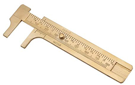 Calibro a corsoio in ottone vintage strumento di misurazione precisione con doppia scala mm e pollici per lavori di bricolage fai da te e professionisti 80mm tascabile