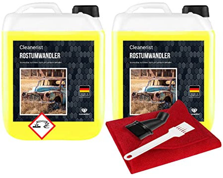 Cleanerist - Trasformatore di ruggine con beccuccio, 2 x 5 litri, antiruggine, acido fosforico, antiruggine