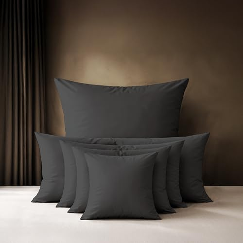 Lavea® 1 Kissenbezug 40x145 cm - Anthrazit | 100% Baumwolle, Atmungsaktive, Reißverschluss, hautfreundlich, pflegeleicht, OEKO-TEX STANDARD 100 zertifiziert