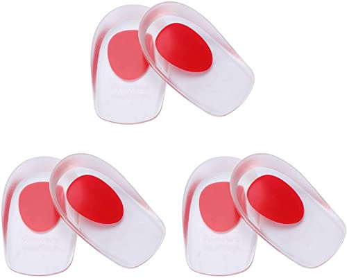 3 paia di coppe per tallone in gel, fascite plantare, cuscinetti per speroni in silicone, protettore per alleviare il dolore ai piedi contusi, miglior gel curativo (piccolo/medio)