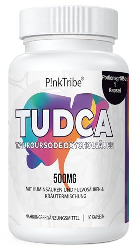 TUDCA 500mg, Tauroursodeoxycholsäure mit Humin und Fulvosäuren, Rübenwurzel und mehr, Tudca Gallensalzergänzung, 60 Kapseln