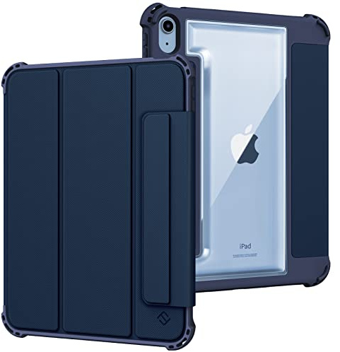 Fintie Hybrid Rugged Armor Hülle für iPad 11. Generartion 2025 11 Zoll, iPad 10. Generation 2022 10,9 Zoll mit Stifthalter - Militär Fallgetestete Heavy Duty Schutzhülle Case Cover, Marineblau