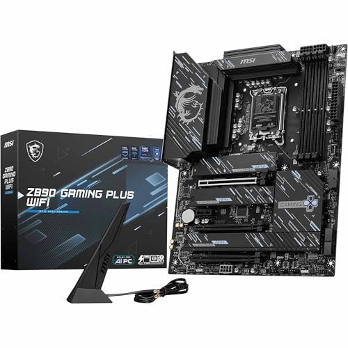 Z890 Gaming Plus WiFi Mainboard, ATX - Unterstützt Intel Core Ultra Prozessoren (Series 2), LGA 1851 - DDR5 Memory Boost 9200+MT/s OC, 1 x PCIe 5.0 x16, 1 x M.2 Gen5, Intel Killer 5G LAN, Wi-Fi