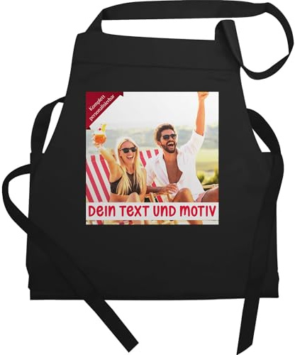 Geschenk mit Namen personalisiert by Shirtracer - Schürze - Bild Text Erwachsene - Eigenes Foto Geschenk I