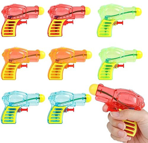 DERAYEE 8 Stück Kleine Wasserpistolen Spielzeuge Mini Wasserpistolen Wasserkampf für Kinder Sommer Pool Strand Wasserkampf (8)