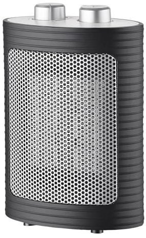 Termoventilador Ceramico 1500w Negro/plata 3funciones 2potencias Termost.reg.antivuelco 22x15x9 Cm