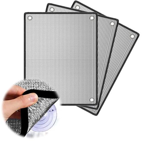 Sonnenschutz Fenster Folie Aluminium Sichtschutzfolie Autoglas Folie Doppelte Schicht Reflektierende Fensterfolie Thermomatten UV Schutz Fensteraufkleber(130x160cm)