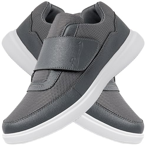 AZMAHT Zapatillas Extra Anchas para Hombre Deportivas Ancho Especial Hombre Zapatos Fascitis Plantar Calzado Ancho Especial Hombre Zapatos Diabeticos Hombre,Gris,43 EU
