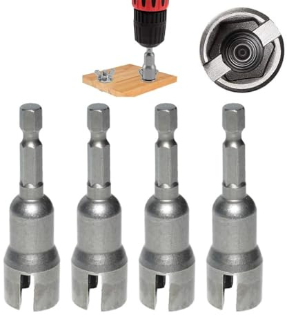 4 Stück Hurricane Shutter Drill Bit, Wing Nut Socket, Wing Nut Drill Bit, Flügelmutter Treiber, Flügelmutter Schraubendreher Set, 1/4 Zoll Sechskantschaft, Bohrer-Bit-Steckschlüssel-Werkzeug (4MM)