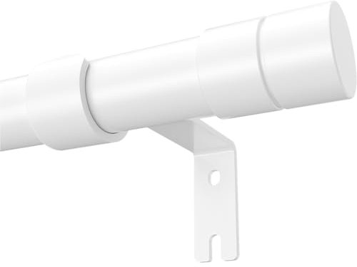 WELDUN Bastoni per tende per finestre, in metallo, estensibili, da 81 a 159 cm, resistenti per tende con occhielli, diametro di 20 mm, colore: bianco
