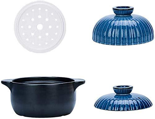 Enameled Shallow Casserole Dish with Lid Non-Stick Cooking Pan Pot Dutch Oven Suitable for Gas Stove/Electric Ceramic Stove,White,4L (Blue 2.5L)