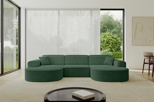 ALTDECOR Ecksofa in U-Form MARI-U1 303x171x79,5 - Grün