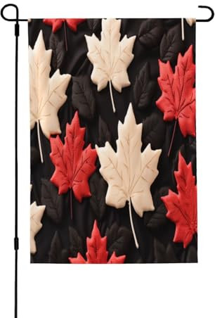Rote und weiße Ahornblätter, 71,1 x 101,6 cm, dekorative doppelseitige Flagge, Outdoor-Gartenflaggen, perfekt für Terrasse, Schlafzimmer und Garten