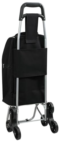 vidaXL Einkaufswagen Schwarz 39,5 x 33 x 93 cm Oxford-Stoff | Einfach mitzunehmen und zu verstauen, Schützen deine Sachen vor der Sonne, Super praktisch für schnelles Verstauen