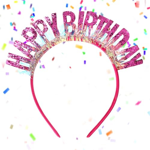 oruola Geburtstags-Haarband für Mädchen, buntes Happy Birthday-Tiara, Haarschmuck, Partyhüte, Haar-Accessoires, Geschenke, Geburtstagsparty-Dekorationen