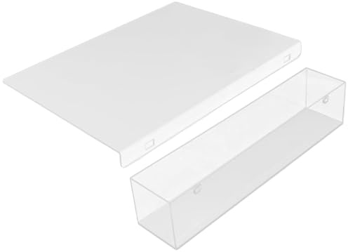 Tabla de cortar acrílica: 43 x 33 cm, antideslizante, transparente, con borde para mostrador y contenedor de residuos para cocina Imprescindibles para encimeras, carne, fruta, pan y más