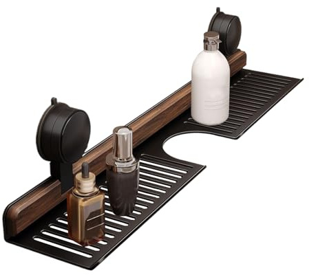 Sionhiuo Bathroom Wall Shelf Suction Cup Sink Shelf Over Tap Tap Shelf Soap Dispenser Organisation Storage For Household Kitchen Dorm Hotel Shower