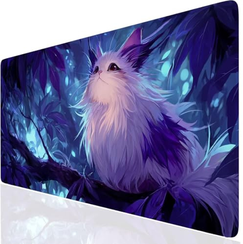 Tier Mauspad XXL, Blau Mousepad 1000x400x3mm mit Genähten Kanten, Mauspad Großes Schreibtischauflage, Gaming Mousepad Wasserdicht und rutschfest, Desk Mat Vernähte Kanten für MacBook, Laptop DE-9049
