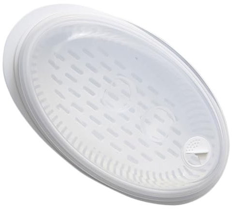 jojofuny Assiette à Poisson Vapeur en PP Alimentaire avec Couvercle Grosse Capacité Compatible Micro-Ondes Plat Vapeur pour Raviolis et Cuisson Saine à Domicile