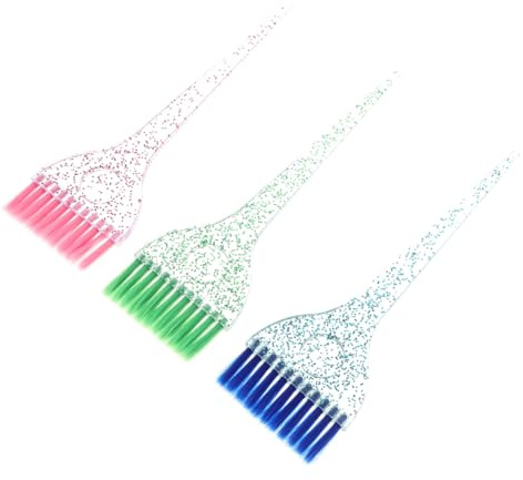 PHENOFICE 3 Pinceles para Teñir el Cabello Mango de Cristal, Cerdas Finas para Aplicación Uniforme, Accesorio Profesional para Peluquería, Adecuado para Coloración, Decoloración y Mechas,