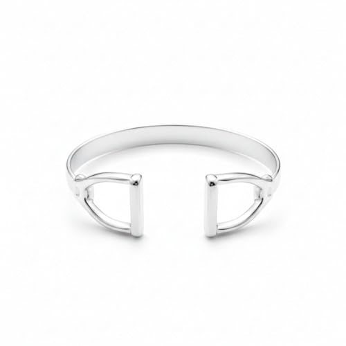 doble aro Pulsera de Estribos con Acabado en Plata de Ley 925 | Joya Artesanal Hecha en España | Regalo Día del Padre, Abuelos | Pulsera Hombre