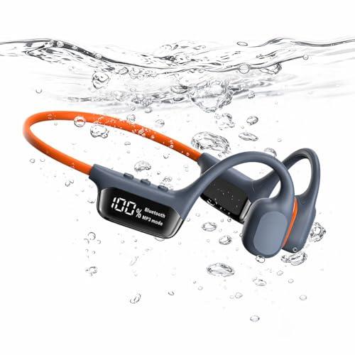 Aiandcc Cuffie Conduzione Ossea Nuoto Bluetooth 5.3, IPX8 Impermeabili, MP3 32GB, Open Ear Sport, Fino a 16h, Cuffie Subacquee per Nuoto, Corsa e Ciclismo Blu