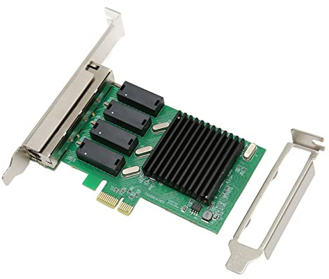 Bewinner Tarjeta PCIe Gigabit Ethernet de 4 Puertos, Adaptador de Red PCI Express 10/100/1000Mbps, Chip RTL8111H, Compatible con Versiones Anteriores, Wake on LAN, Marcos Jumbo de 9K